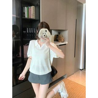 Áo Len Lỗ Có Cổ Tay Ngắn