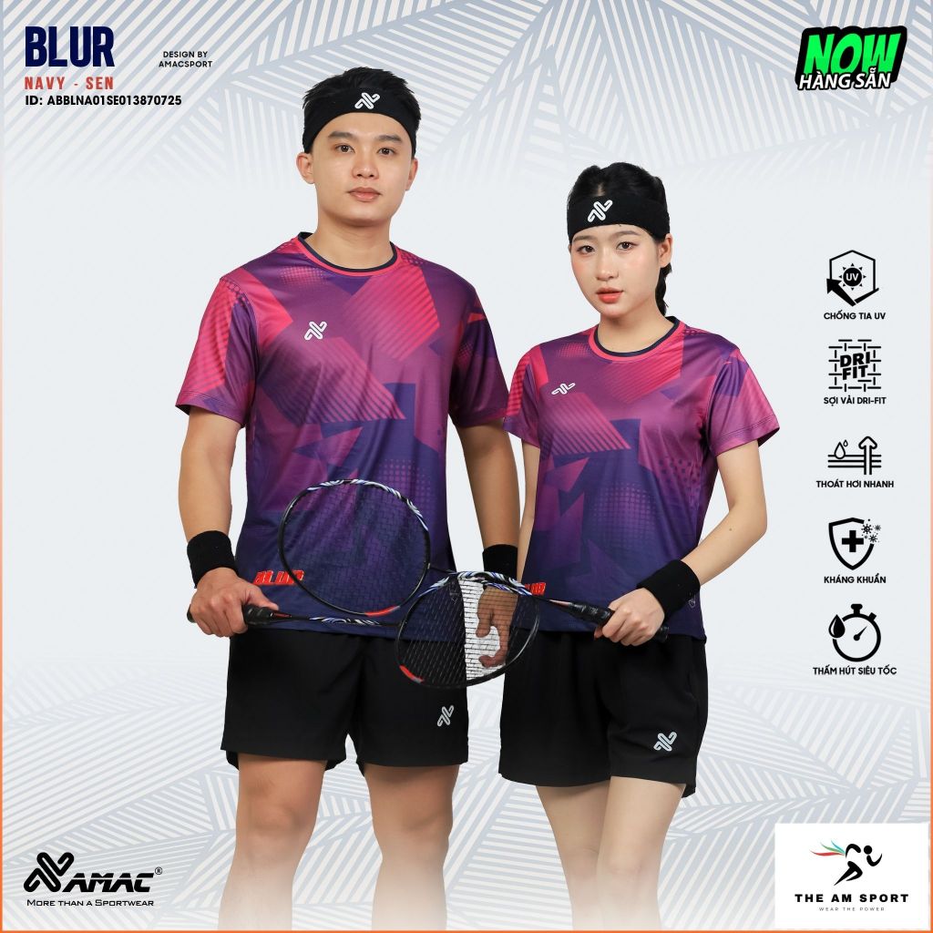 [In Tên & Số] Bộ Quần Áo Cầu Lông AMAC Blur - Thoáng Mát, Thấm Hút Tốt | The AM Sport
