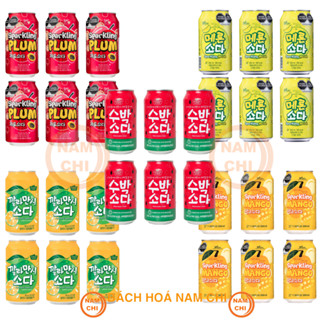   Lốc 6 lon  Nước Ngọt Có Ga SFC Vị Cam Mận Xoài Dưa Hấu Dưa Lưới 