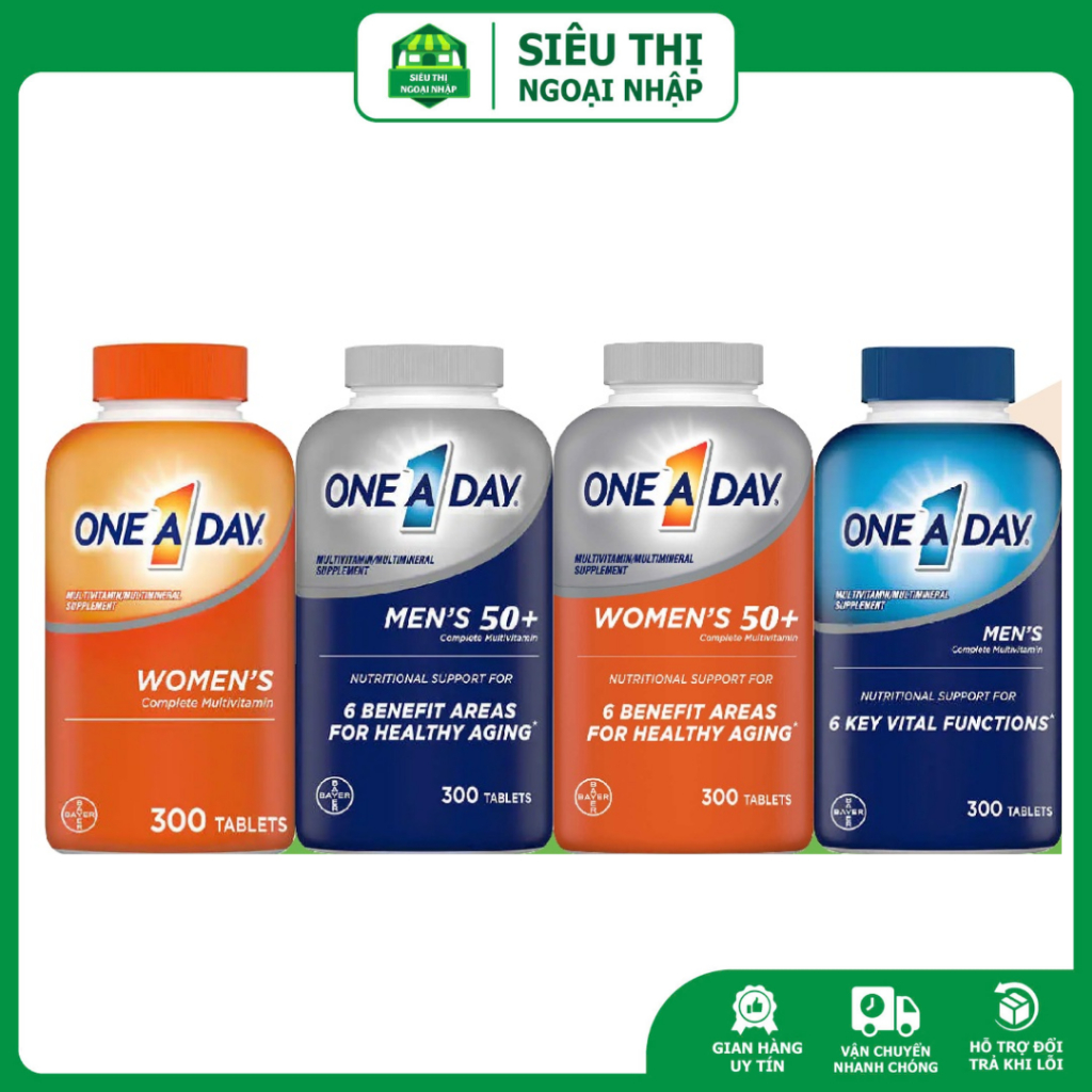 Vitamin tổng hợp dành cho nam và nữ One a day Men's , Women's 50- 50+ Multivitamin Mỹ hộp 300 viên