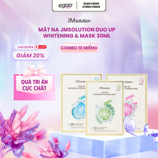  COMBO 10 Mặt Nạ Thuần Chay JMSolution Duo Up Whitening Hỗ Trợ Cải Thiện Tình Trạng Da Dưỡng Ẩm Trắng Da 30g x 10 miếng 