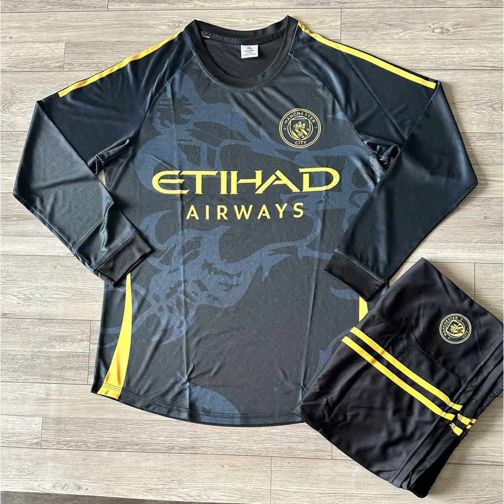 Bộ bóng đá dài tay M..c Đen Loang 2025 - Đồ đá banh dài tay nam nữ chất thun lạnh cao cấp