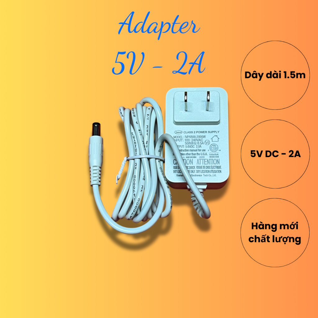 Adapter 5V 2A dây dài 1.5m #adapter #adapter5v  #adapter9v #adapter 12v #adapter15v