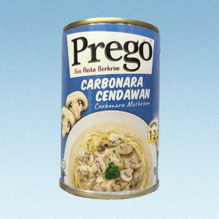 PREGO (Lon XANH DƯƠNG 295g) SỐT MÌ Ý CARBONARA NẤM Mushroom Pasta Sauce (HALAL)