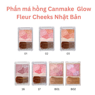  Phấn má hồng ánh nhũ Canmake Glow Fleur Cheeks Blend Nhật Bản 