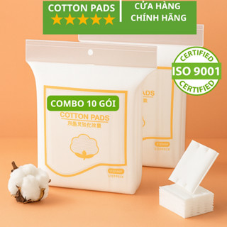   COMBO 10 GÓI  Bông tẩy trang Cotton Pads mềm mịn bông tẩy trang 222 miếng ISO9001:2015 