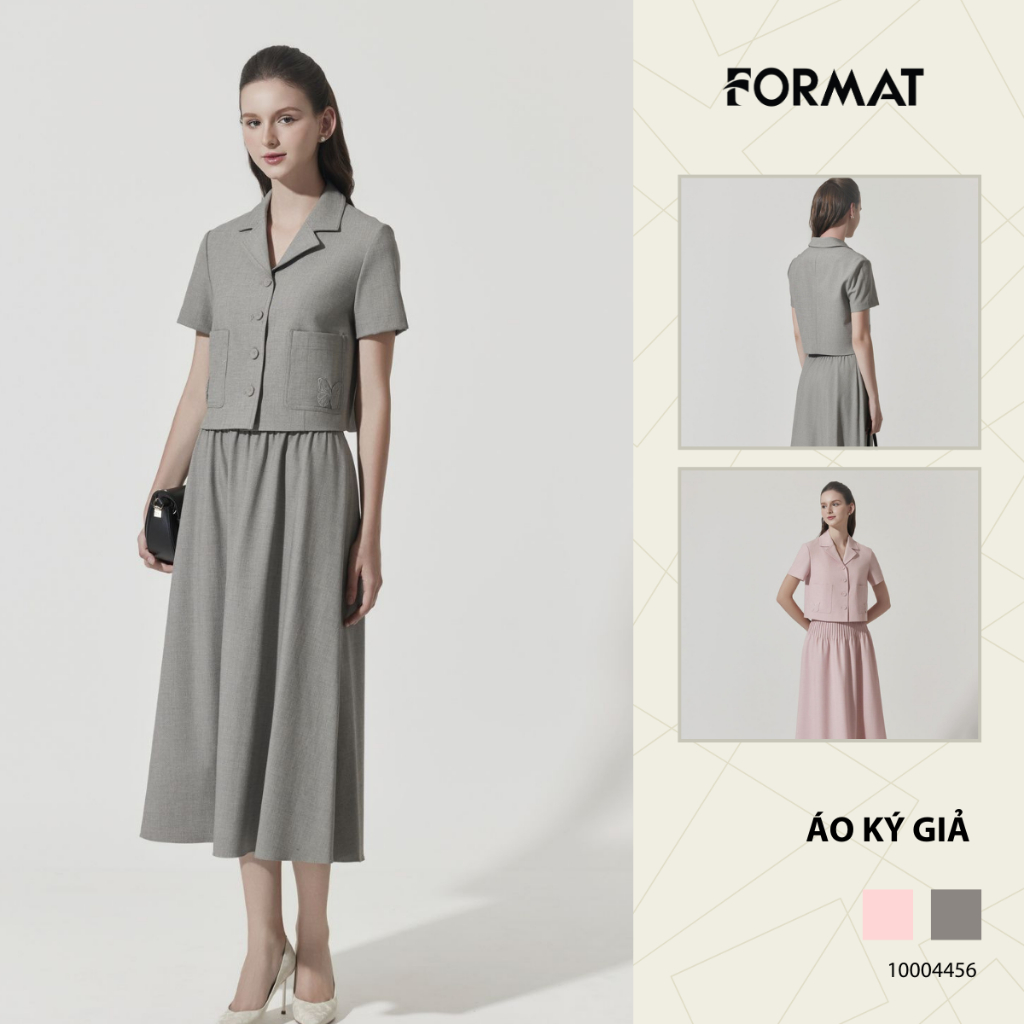 [ONLINE] Áo ký giả nữ Format 10004456 đường may diễu trang trí