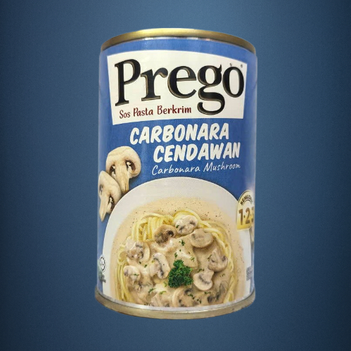 PREGO - Lon XANH DƯƠNG 295g - SỐT MÌ Ý CARBONARA NẤM / MALAYSIA / Mushroom Pasta Sauce (HALAL)