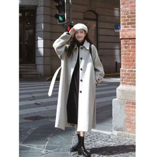  Áo khoác dạ nữ dáng dài cổ đức kèm đai thời trang Maian áo choàng mùa thu đông 2 lớp style Hàn Quốc A.8771 