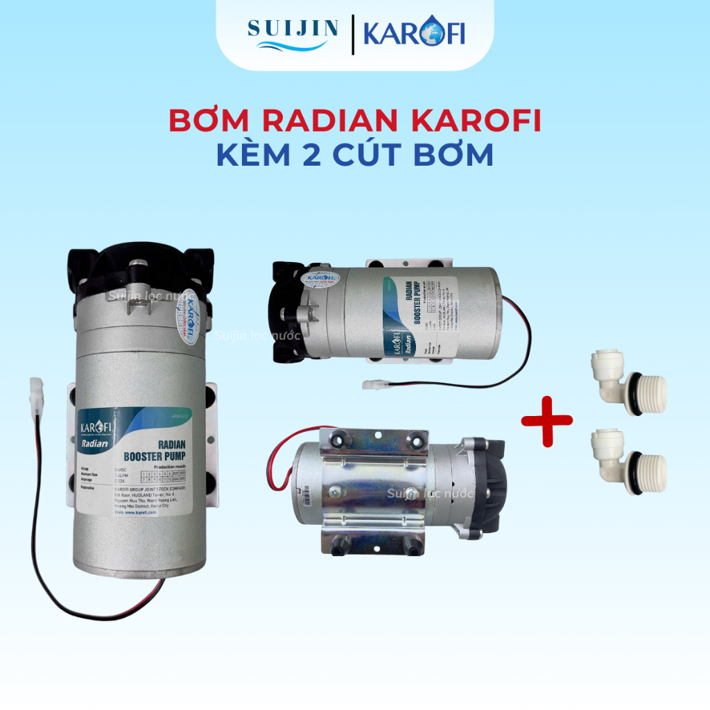 Bơm Tăng Áp 24V Radian Karofi Chính Hãng Dùng Cho Máy Lọc Nước RO BẢO HÀNH 1 NĂM
