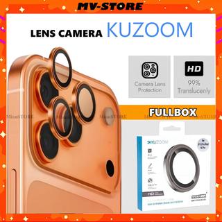Bộ lens KUZOOM bảo vệ camera viền hợp kim kính trong suốt 9H cho 17 16 pro max 15 12 13 ProMAX 14 Plus phụ kiện MVSTORE