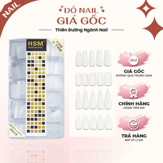 Móng úp tay giả đủ form vuông thang nhọn bầu HSM chính hãng nhám trong chuẩn size nail 500 móng