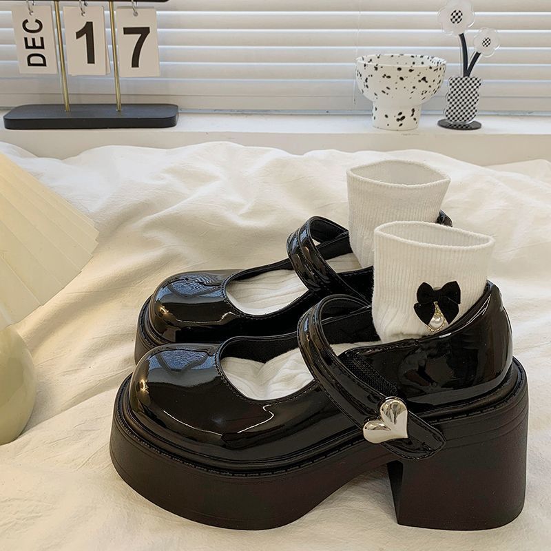 Giầy Búp Bê Mary Jane LOLITa đế cao 7cm Chất Da bóng siêu êm