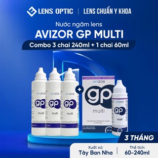   COMBO 3 NGÂM 240ML VÀ 1 CHAI 60ML  Dung dịch ngâm kính áp tròng cứng Avizor GP Multi 240ml nước ngâm lens Ortho K 