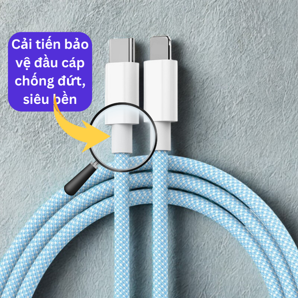 Cáp Sạc Nhanh PD 20w Dài 2M, 1M Dây Sạc Nhanh Dù Chống Đứt Dùng Cho Củ Cạc Nhanh ip Type C To Light | BigBuy360 - bigbuy360.vn