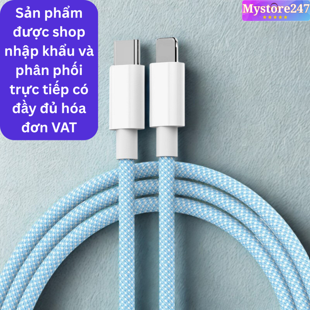 Cáp Sạc Nhanh PD 20w Dài 2M, 1M Dây Sạc Nhanh Dù Chống Đứt Dùng Cho Củ Cạc Nhanh ip Type C To Light | BigBuy360 - bigbuy360.vn