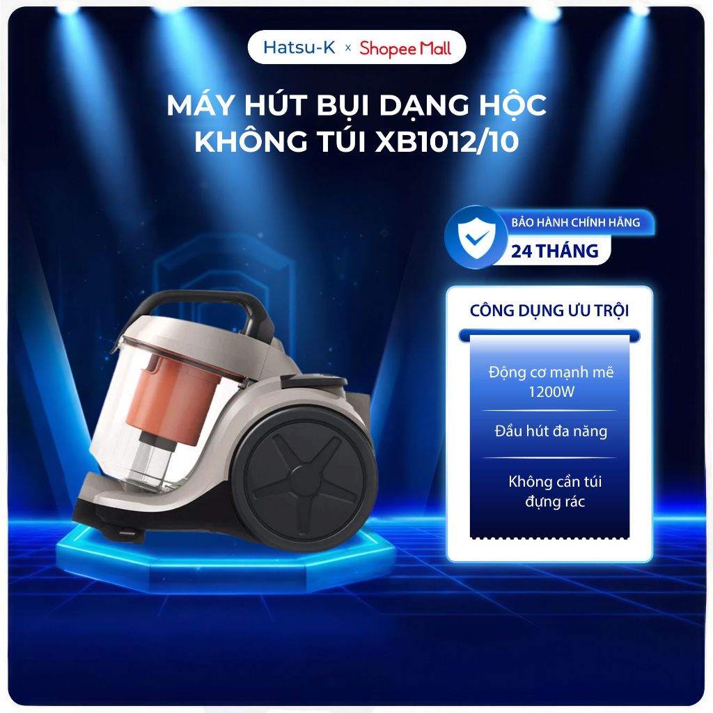 Máy hút bụi dạng hộc không túi Philips XB1012/10, máy hút bụi cao cấp nhỏ gọn, dễ sử dụng