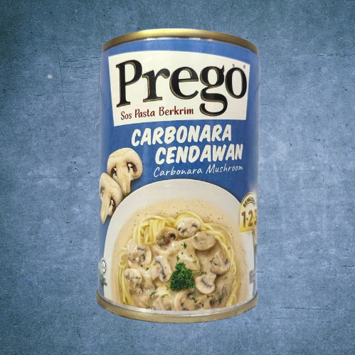 PREGO << Lon XANH DƯƠNG 295g >> SỐT MÌ Ý CARBONARA NẤM [MALAYSIA] Mushroom Pasta Sauce (HALAL)