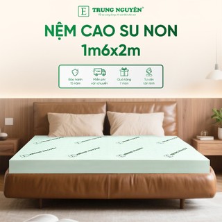  Nệm cao su non 1m6 x 2m Trung Nguyên nguyên tấm đệm cao cấp êm ái mềm mại đàn hồi tốt bảo vệ sức khỏe 