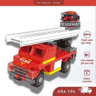 Ghép Hình - Lực Lượng Cứu Hộ - Đồ Chơi DUKA Xe Thang Cứu Hỏa (74 Chi Tiết) DK81179