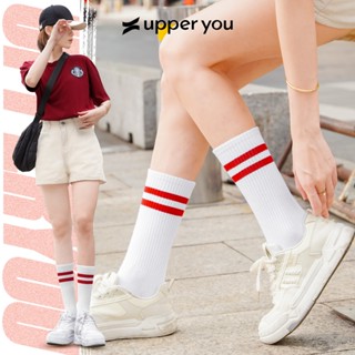 [Combo 3 Đôi] Tất Vớ Nam Nữ Sọc Phối Màu Cổ Cao UPPER YOU Cotton Tự Nhiên Mềm Mại Thoáng Khí Khử Mùi - BSF4001/BSF3004