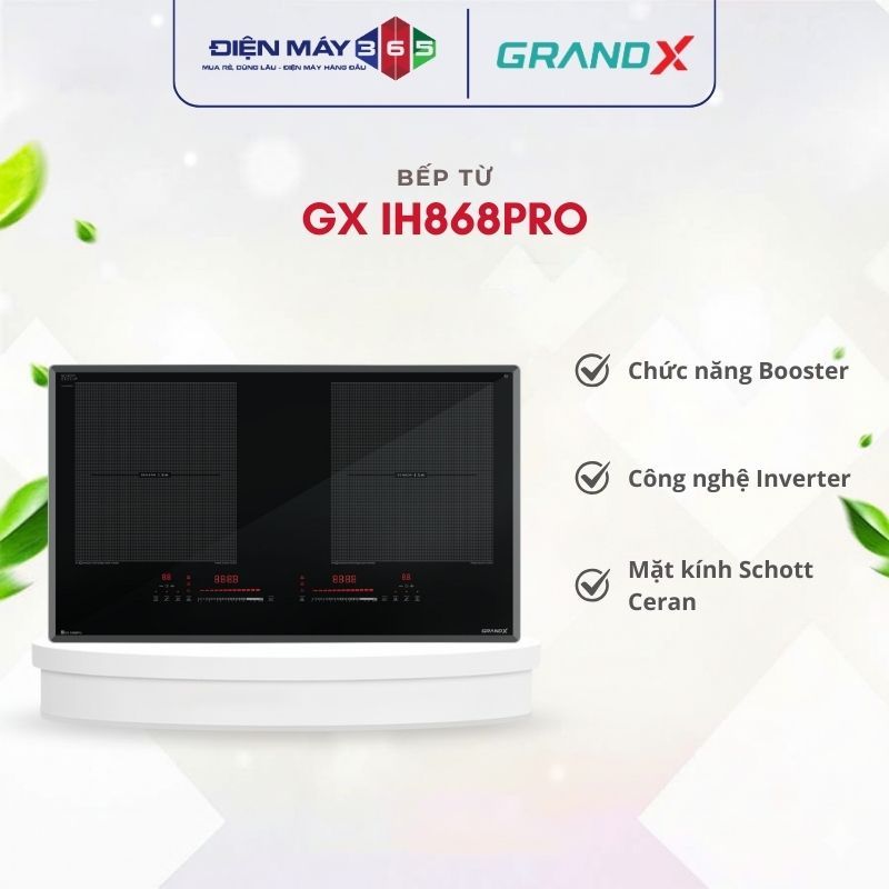 Bếp Từ Grandx GX IH868Pro/GX IH868XPro – Sang Trọng Mặt Kính Chịu Lực Chống Trầy