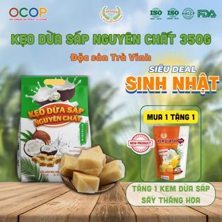  Kẹo dừa sáp VICOSAP nguyên chất kẹo mềm dẻo ít đường đặc sản Trà Vinh hàng xuất khẩu 