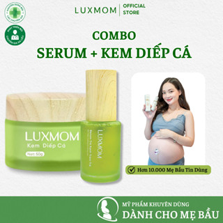 Combo Kem Diếp Cá Luxmom + Serum Trà Xanh Hỗ Trợ Mờ Thâm Mụn Dưỡng Da [1Kem Diếp Cá + 1Serum]