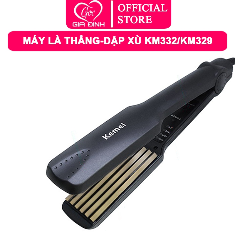 Máy duỗi tóc, máy là thẳng tóc, bấm xù, dập xù, bấm mè 4 mức nhiệt KM332/KM329