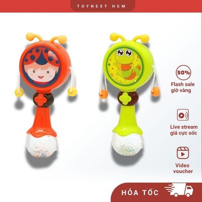 Đồ Chơi DUKA: Trống Bi Bô - Nốt Nhạc Xanh + Bé Nói Cười - An Toàn Cho bé