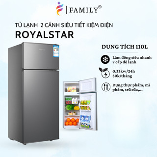Tủ lạnh mini 110L Tủ lạnh 2 cánh làm đá lạnh cực nhanh Siêu nhỏ gọn tiết kiệm điện 0.33kw/24h