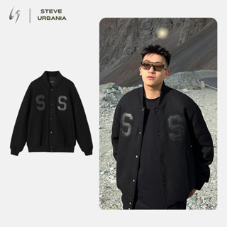Áo khoác Bomber Local Brand STEVE URBANIA nam nữ DoubleS chất dạ cao cấp, áo khoác Varsity unisex - MÃ AK06