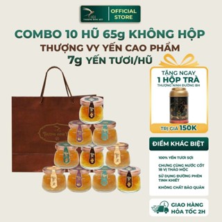 [Tặng Túi]Combo 10 Hũ Tổ Yến Sào Khánh Hòa Chưng Sẵn Cao Phẩm 65G CICI Thượng Đỉnh Yến-Quà Biếu Tặng