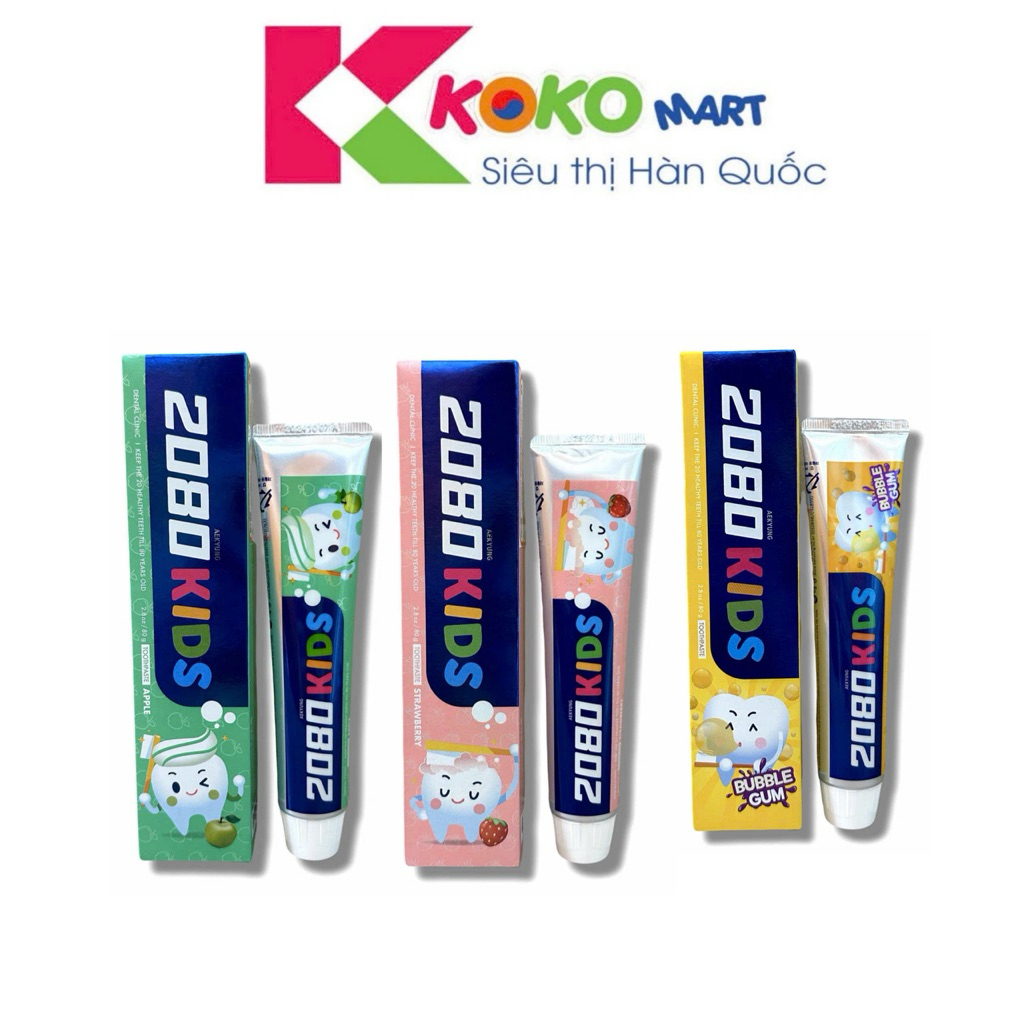 Kem đánh răng trẻ em Aekyung 2080 Hàn Quốc 80g