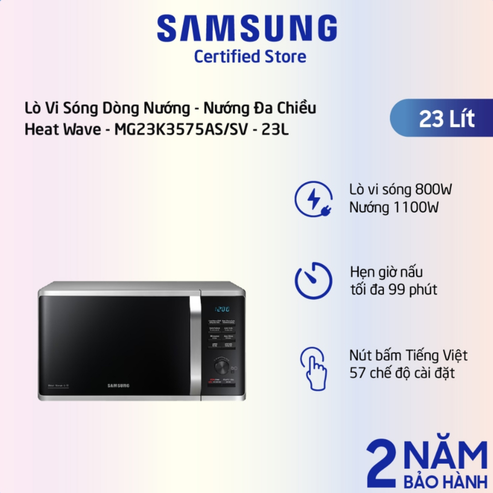 Lò vi sóng có nướng Samsung MG23K3575AS 23L