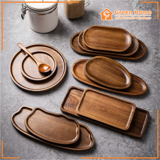  Khay Gỗ Keo Màu Đậm Óc Chó Sang Trọng Dùng Để Ăn Uống Decor Phù Hợp Cho Nhà Hàng Cafe vv... 