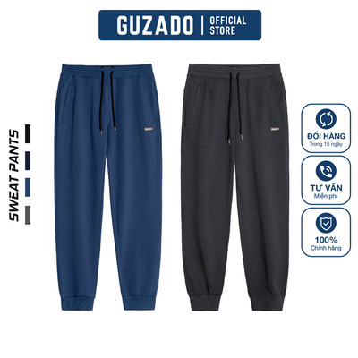 Quần Nỉ Nam GUZADO Cạp Chun, Co Giãn Có Dây Rút Điều Chỉnh Giữ Ấm Cực Tốt GQN01