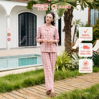  Bộ pijama nữ kate áo tay lỡ quần dài nhẹ nhàng nứ tính SUNFLY ST9323 