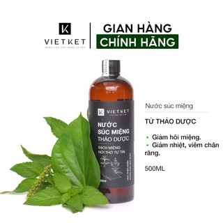 Nước súc miệng thảo dược Vietket, giúp giảm nhiệt miệng, giảm hôi miệng  500ml