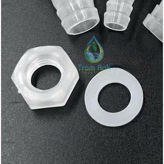 (Set 1-2 bộ ) Đầu nối nhựa xuyên vách kèm TÁN +RON – dùng cho ống phi TỪ 4-16mm