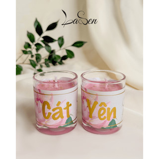 Cặp Nến Thờ CÁT YÊN 50ml – Nến Cúng Phật Sáp Ong Thiên Nhiên Không Mùi | Nến Lá Sen