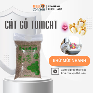  Cát mèo không bụi TOMCAT Helloconsen cát gỗ diệt khuẩn không vón thân thiện môi trường 2kg 