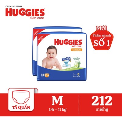 [Hannah Olala 10.10] Combo 2 Tã quần Huggies Skincare Mega Jumbo M106/L96+8/XL84+4/XXL76+4