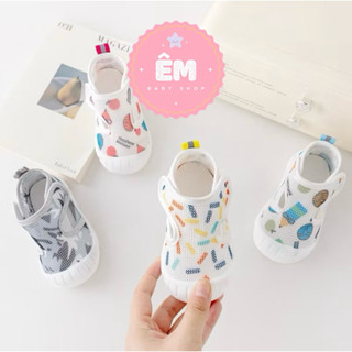  Giày Bún Lưới - Sandal Tập Đi Chống Trượt Quai Dán -  Lưới Thoáng Khí Siêu Nhẹ Cho Bé Trai Bé Gái 