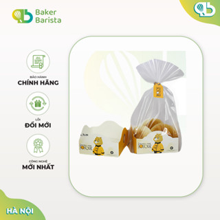 Set 100 túi nilong đựng bánh cookies đế vuông thành thấp Enjoy/ gấu vàng size 12x12x6.7cm