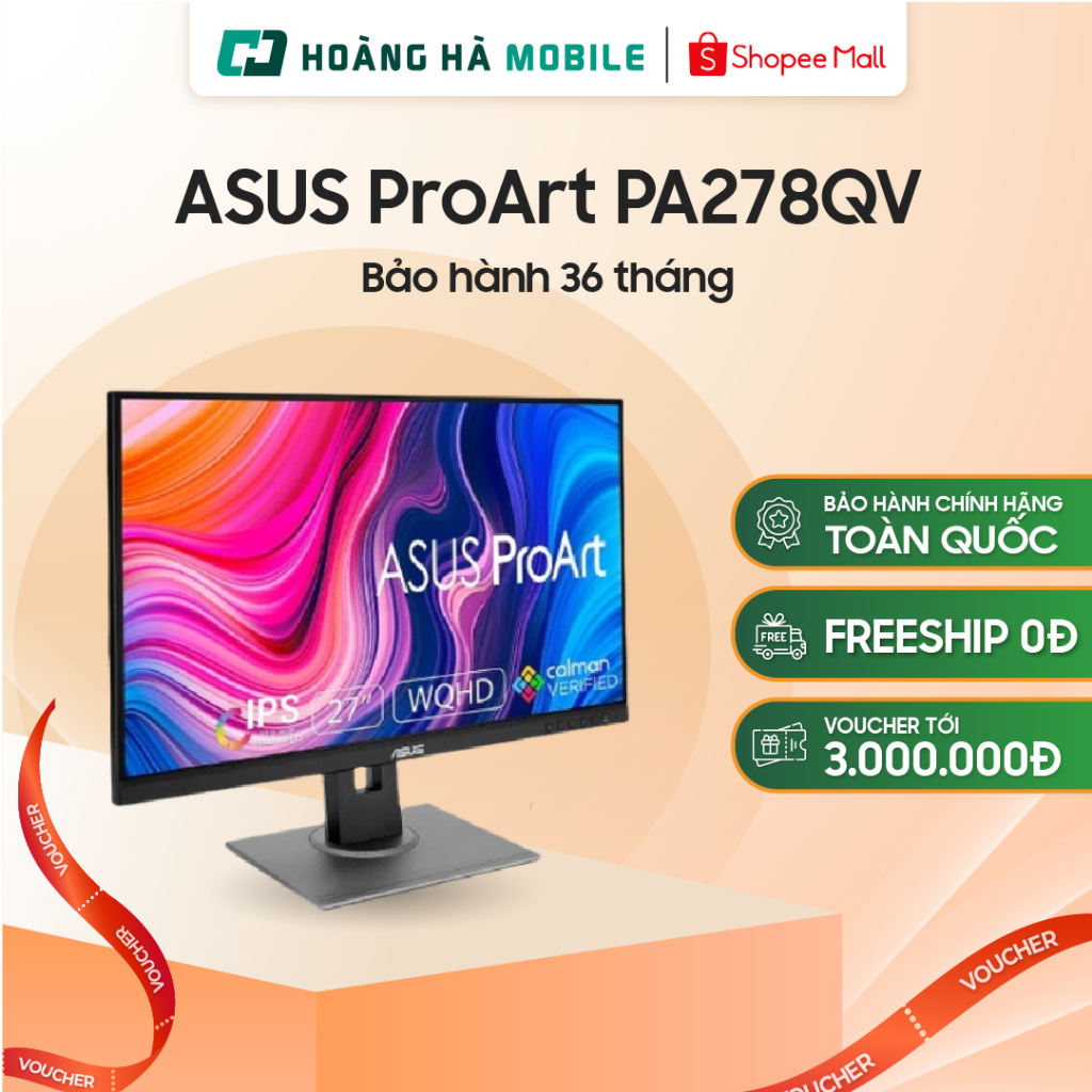 Màn hình đồ hoạ ASUS ProArt PA278QV / 27 inch / 75Hz - Chính hãng