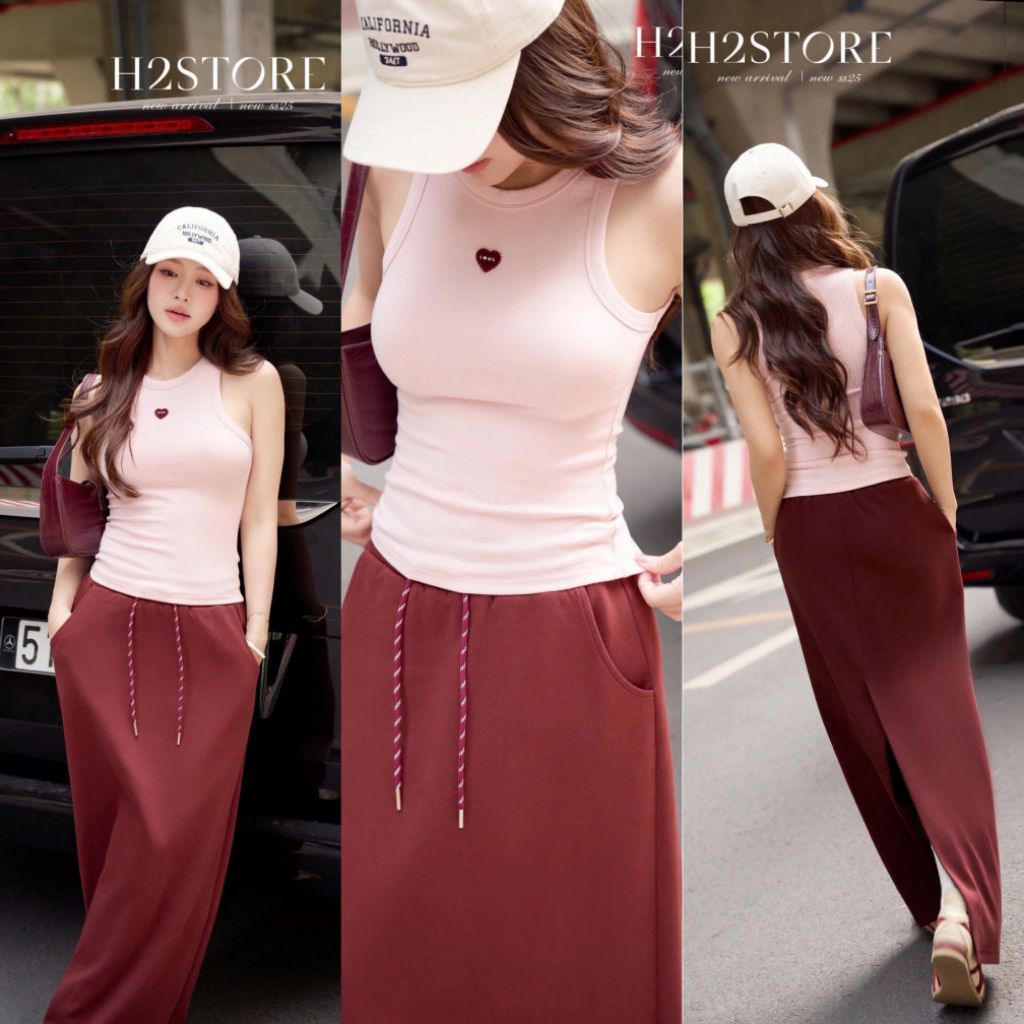 H2STORE - ÁO BA LỖ BASIC ĐÍNH TRÁI TIM TRẺ TRUNG - B06460