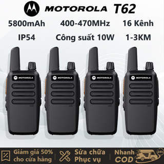 Bộ đàm Cầm Tay Motorola T62 1 Bộ Gồm 2 cái Hỗ trợ tần số 400-470MHz Pin Trâu 5800mAh(Pin Khỏe 72h) 16 Kênh