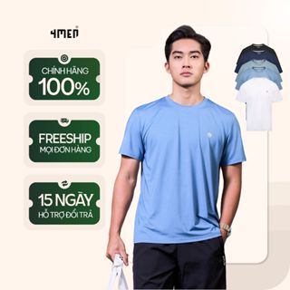 Áo Thun Thể Thao Nam Trơn In Logo 4M Tròn Form Regular 4MEN AT175 mềm mại, thoáng khí, co giãn, thấm hút mồ hôi, giá rẻ
