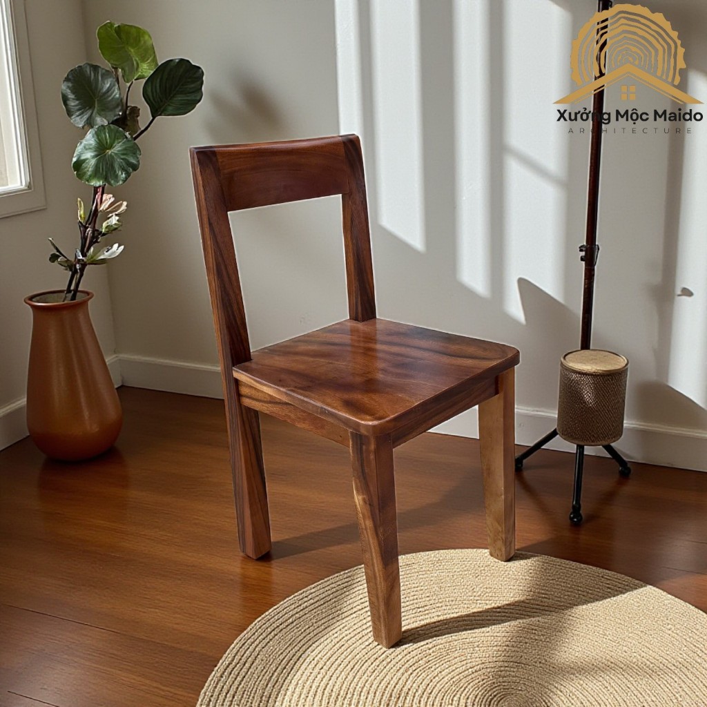 Ghế Ăn , Ghế Làm Việc Gỗ Me Tây Tự Nhiên Bền Đẹp – Xưởng Mộc Maido